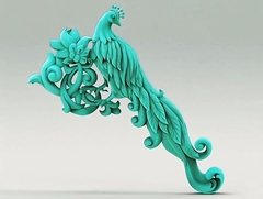 Силиконовый молд № 0329 Павлин большой правый