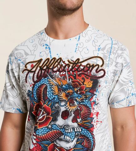Affliction | Футболка мужская Nocturnal Tide Tee A28182 принт спереди