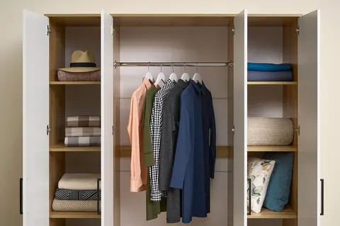 Шкаф 4-х створчатый Евро ШК-12 крафт / белый