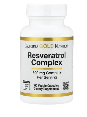 California Gold Nutrition комплекс с ресвератролом, 60 растительных капсул