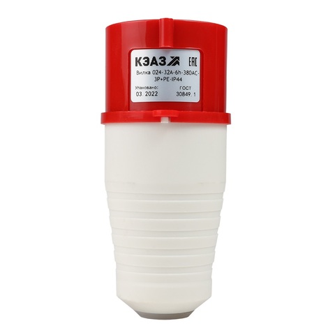 Вилка кабельная 024-32А-6h-380AC-3P+PE-IP44
