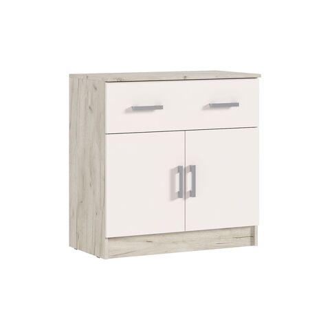 Басямиф Комод 1 ящик 2 двери (Кашемир, Дуб Крафт серый)