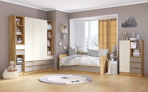 Детская Челси color №1 Слоновая кость/Глиняный серый, Дуб крафт