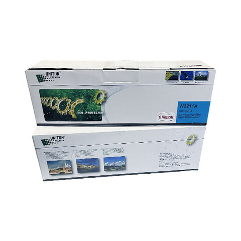 Совместимый картридж UNITON Premium W2211A (207A) для HP Color LJ M255, MFP M282, M283 голубой (1,25K, с чипом APEX) GREEN LINE (Eco Protected)
