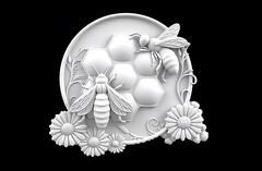 Силиконовый молд № 572 медальон Пчелы