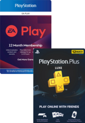 Playstation Store UA комплект подписок: 12-месячная подписка PlayStation Люкс + EA Play 12-месячная подписка [услуга выкупа подписки в аккаунт PSN]