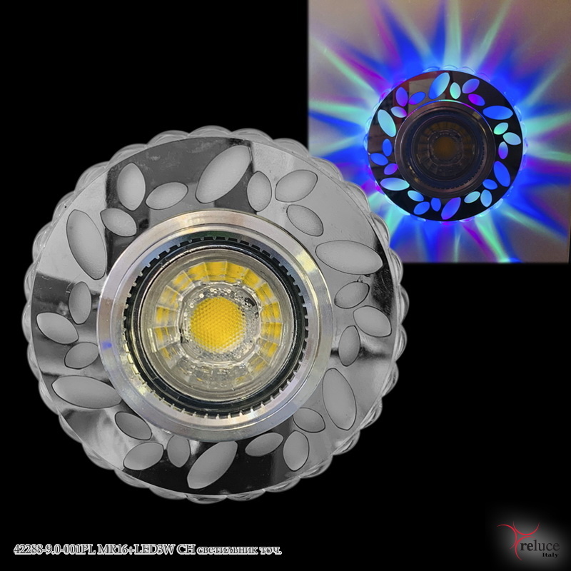 Светильник точечный 42288-9.0-001PL MR16+LED3W CH Хром по кругу Многоцветное свечение