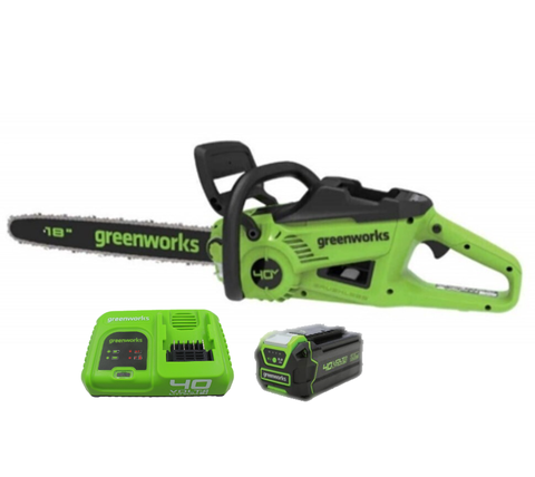 Цепная пила аккумуляторная Greenworks GD40CS20XK5 Арт. 2008807UGB, 40V, 40 см, 2000 Вт, бесщеточная, c 1хАКБ 5 Ач и быстрым ЗУ