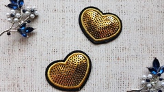 Аппликация пайетки "Сердце", р. 4,2х3,5 см