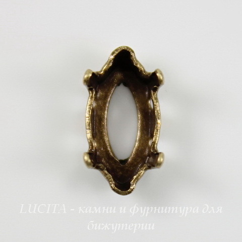 Сеттинг - основа для страза 10х5 мм (оксид латуни) ()
