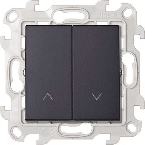 Выключатель управления жалюзи/рольставни 10A 250В~. Цвет Графит. Simon 24 Harmonie. 2410331-038