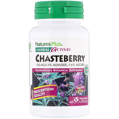 Nature's Plus, Herbal Actives, Chasteberry, 150 mg, 60 Vegetarian Capsules