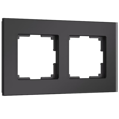 Рамка на 2 поста. Цвет Чёрный soft-touch. Werkel(Веркель). Senso. a064573 / W0023108