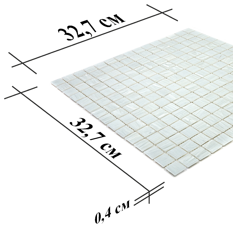 STB108 Мозаика одноцветная чип 20 стекло Alma Mono Color белый светлый квадрат глянцевый