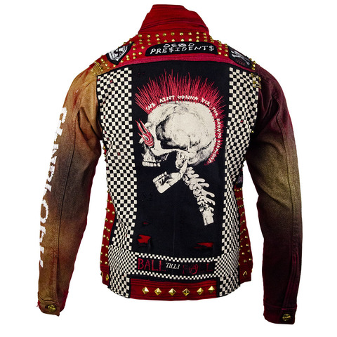 The Saints Sinphony | Куртка джинсовая мужская RED PUNK JACKET TJ025 спина