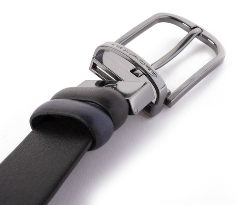 Ремень мужской Piquadro Black Square, чёрный/синий, кожа натуральная (CU4877B3/NBLU2)