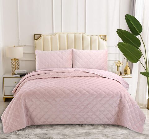 Покрывало 230x250 и 2 наволочки 50х70 Sofi De MarkO Офира светло-розовое