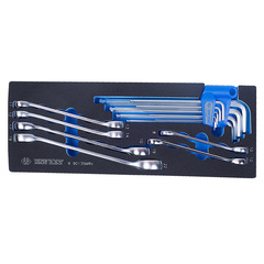 KING TONY (9-90135MRV) Набор разрезных ключей и шестигранники Г-образные, ложемент, 15 предметов