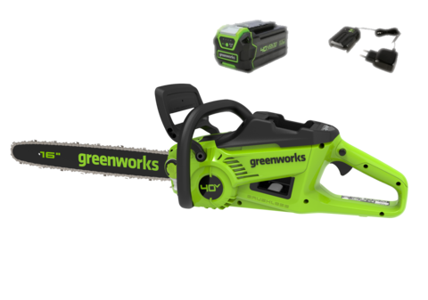Цепная пила аккумуляторная Greenworks GD40CS20XK5 Арт. 2008807UG, 40V, 40 см, 2000 Вт, бесщеточная, c 1хАКБ 5 Ач И ЗУ
