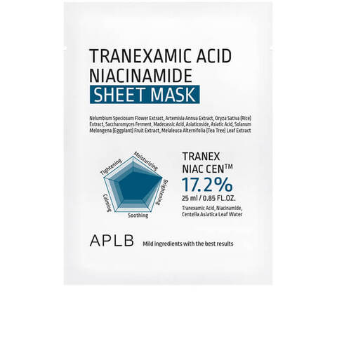 Осветляющая тканевая маска с транексамовой кислотой и ниацинамидом APLB Tranexamic Acid Niacinamide Mask