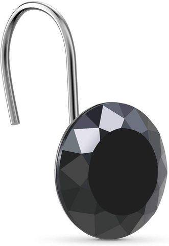 Набор из 12 крючков для шторки Carnation Home Fashions Crystal Black