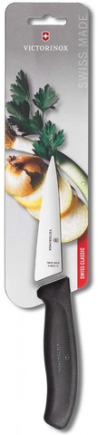 Нож кухонный Victorinox Swiss Classic (6.8003.12B) стальной разделочный для мяса лезв.120мм прямая заточка черный блистер