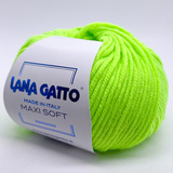 Пряжа Lana Gatto Maxi Soft A1783 зеленый неон