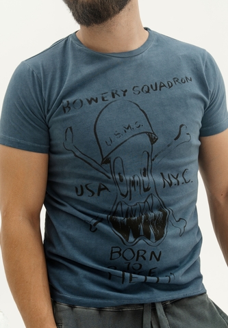 Футболка Bowery NYC "Squadron" Vintage Fade Ocean Blue