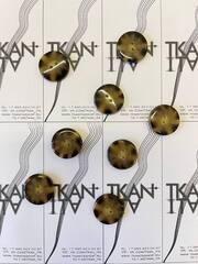 Пуговица пластиковая двухпрокольная (имитация роговой) (Пластик, Бежево-коричневый роговой, 25)