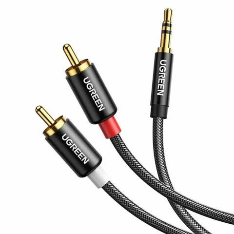 Кабель UGREEN AV116 (10749) 3.5mm Male to 2RCA Male Cable 1м черный