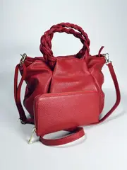 Женский красный кошелек на молнии