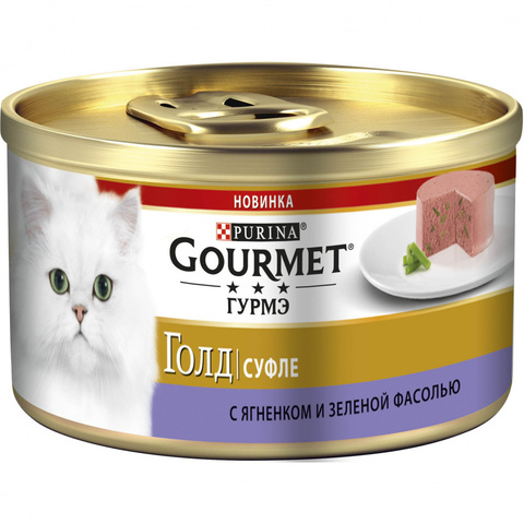 Gourmet Gold консервы для кошек ягненок/фасоль 85г