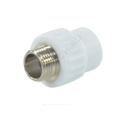 Муфта PP-R комбинированная белая Дн 20х3/4" НР VALFEX 10130120