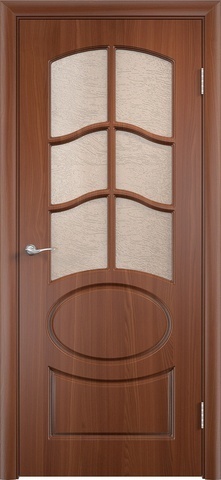 Дверь Верда Неаполь, цвет итальянский орех, остекленная