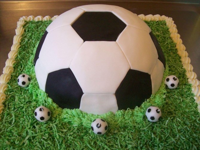 Фото торта в виде футбольного мяча