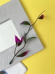 №2 Ампельное растение, зелень искусственная свисающая, сиреневая, 46 см, набор 2 шт.