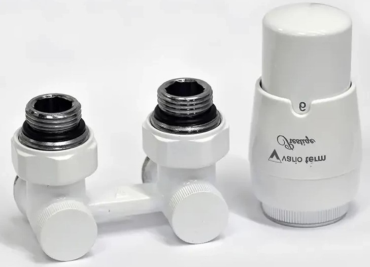 Установочный комплект PREMIUM ELEGANCKIE с термоголовкой PRESTIGE ¾” / ¾” Белый матовый