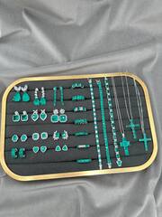 31946- Кольцо-дорожка из серебра с багетными цирконами цвет параиба