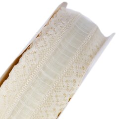
          Декоративная лента капроновая ажурная для декора и флористики, 4 см, намотка 25 ярдов, бежевый (шампань)