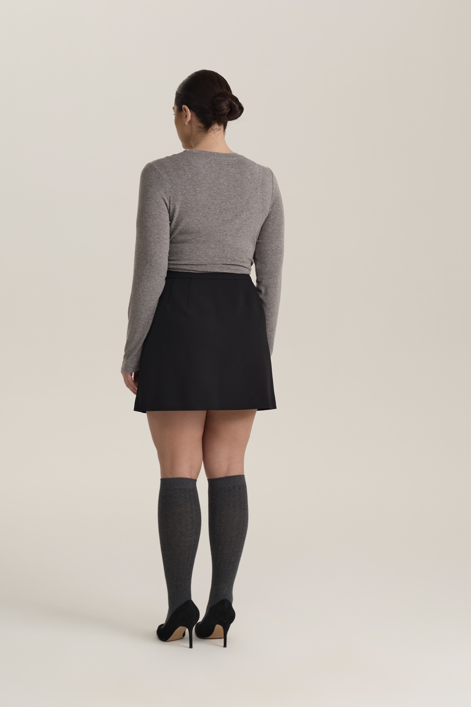 Юбка мини с планкой, черный