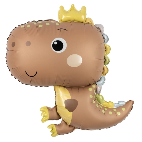 Воздушный шар фигура Динозаврик коричневый сатин, 79 см