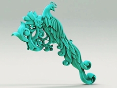 Силиконовый молд № 0329 Павлин большой правый