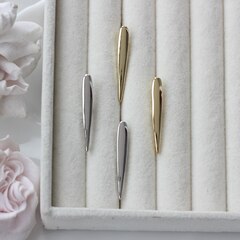 Швензы удлинённые Капля 32*5 мм с английским замком, позолота, Ш131