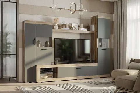 Гостиная Тесла дуб каньон / графит