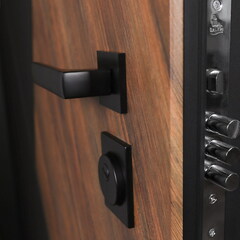 Входная металлическая дверь АСД Плата шагрень черная+дуб старый(адаптивная замковая часть)