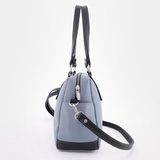 Сумка Саломея 1105 гладкий серо-голубой + черный