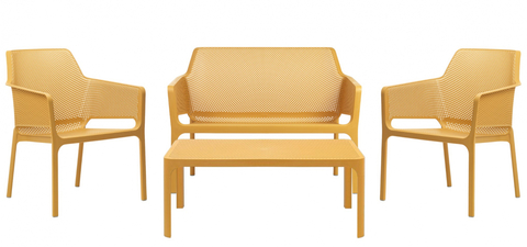 Комплект пластиковой мебели Nardi Net Relax, горчичный