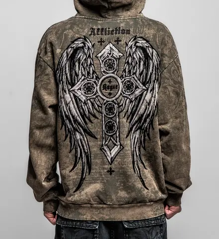Affliction | Худи мужское Rogue Crossed Zip-Up Hoodie A28072 сзади