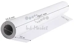 Бумага Cactus CS-PC140-106730 42"(A0+) 1067мм-30м/140г/м2/белый матовое универсальная (с покрытием) втулка:50.8мм (2") — фото 2