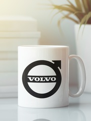 Кружка с эмблемой Вольво (Volvo) белая 002